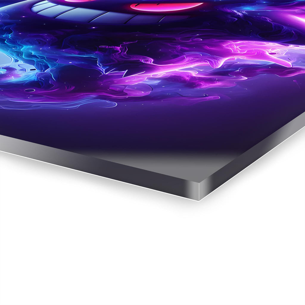 ColorFlow | Neon Phantom Creature Metal Wall Art | Electric Purple Gamer Room Decor